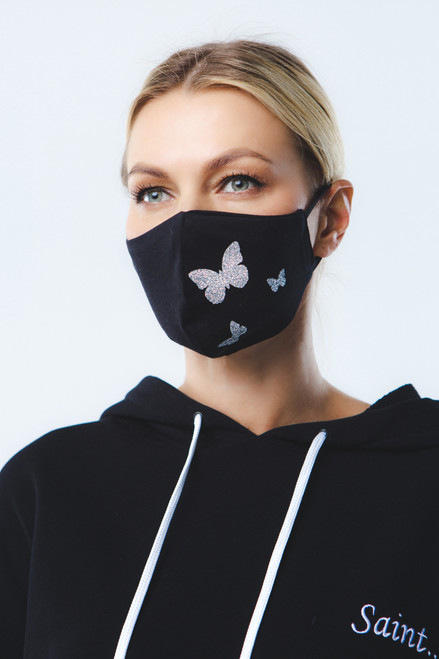  "Silver Butterfly" mask in black