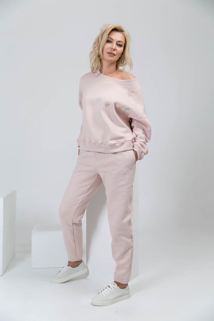 Pink flees track suit
