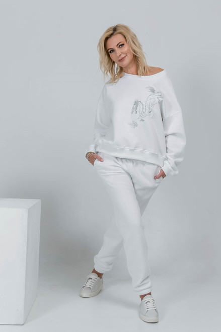 White flees track suit 